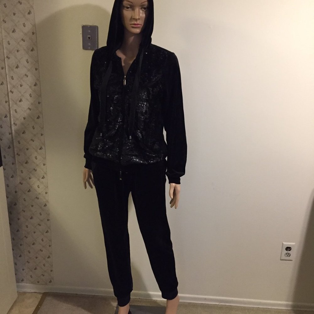 RosaShock Paris black velour tracksuit. excellent, brand new, never worn.
